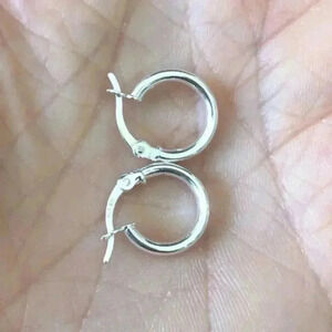 1/2 Inch Huggie Hoop 925 Sterling Silver Earrings NWT